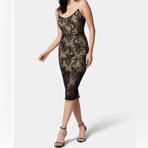 Bebe Black overlay Dress size large